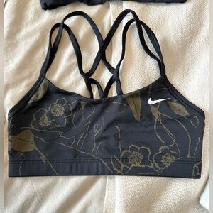 Black w/ Gold Flowers Sports bra.